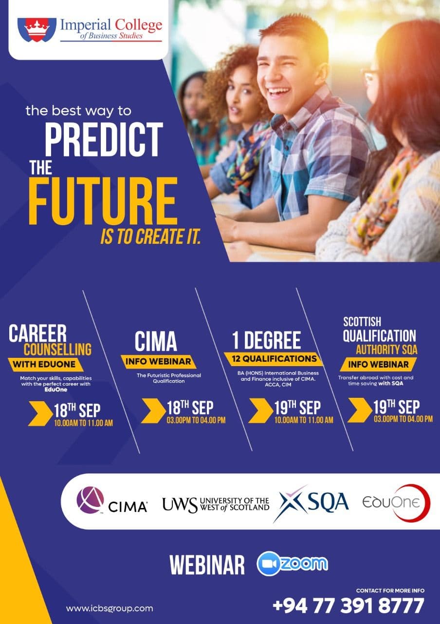 ” Imperial College of Business Studies (ICBS) brings four informative webinars to help students plan their educational pathway for a successful career”