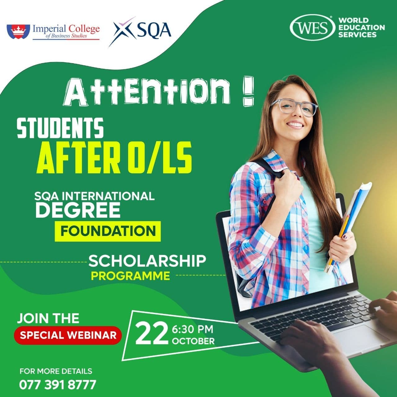 Scholarship Webinar on SQA Program for O/L students by Imperial College of Business Studies.