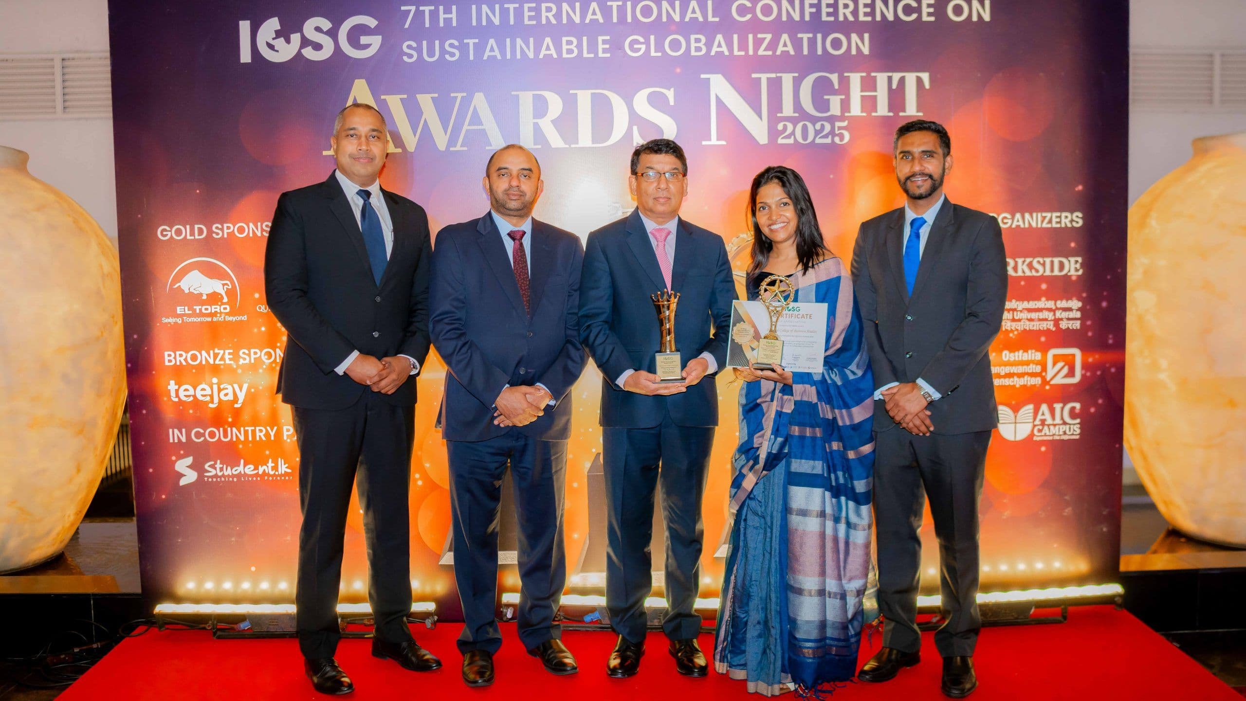 Imperial College of Business Studies (ICBS) strikes double Gold at ICSG Global Sustainability Awards 2025
