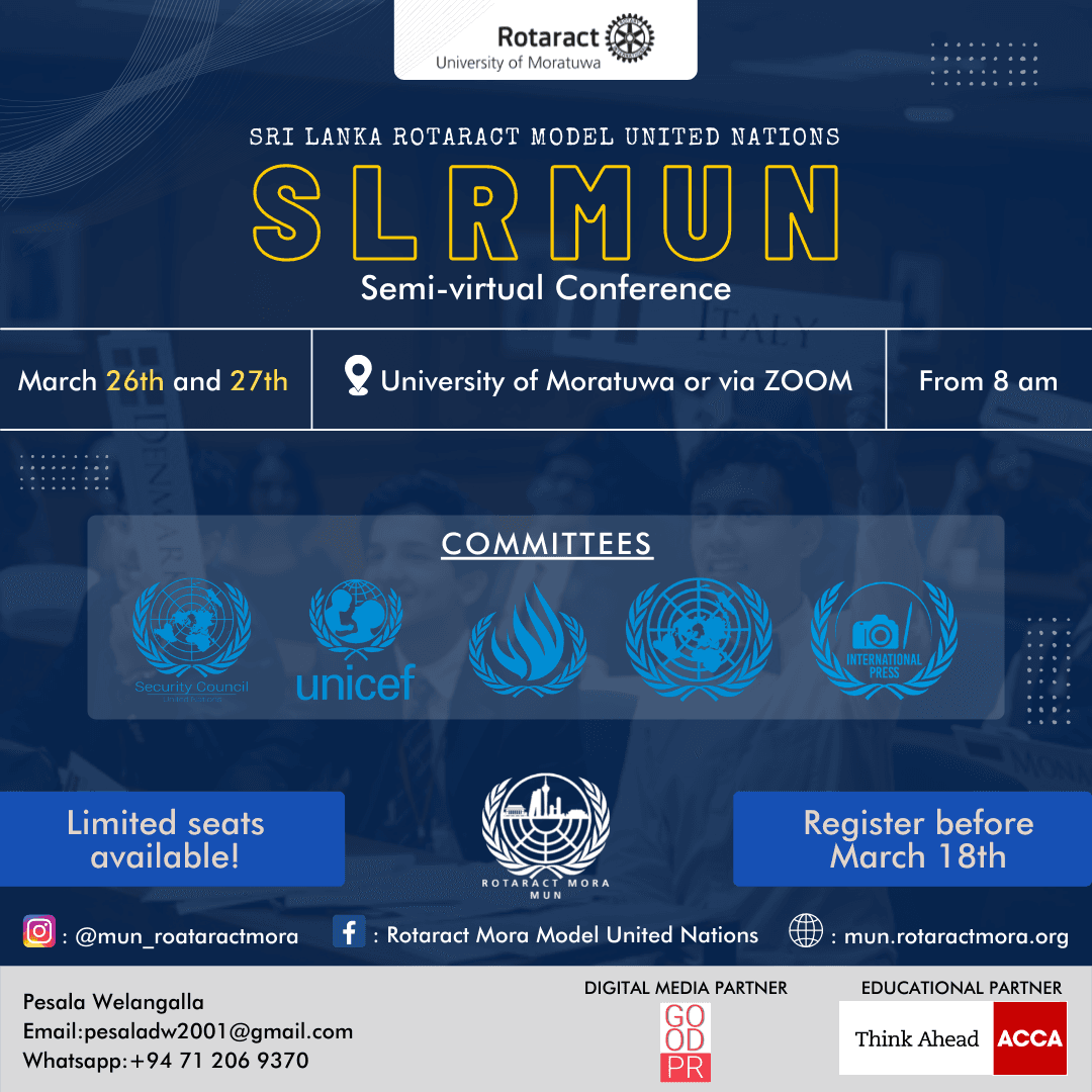 Sri Lanka Rotaract Model United Nations (SLRMUN) – Semi-Virtual Conference
